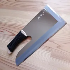 【送料無料】越前刃物　九頭龍川　職人仕様　そば切包丁　ステンレス特殊鋼　鏡面仕上　330ｍｍ　片刃　黒紐巻ハンドル柄　蕎麦切包丁　麺切包丁　父の日　贈り物　690064