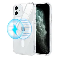 米軍MIL規格クリア耐衝撃透明ヤレス充電対応 スマホケース Magsafe対応 6.1インチ対応 iPhone12/12Proケース (透明)