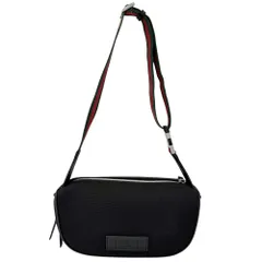 グッチ ウエストバッグ メンズ ボディバッグ ウエストポーチ シェリーライン 肩掛け 斜め掛け GUCCI 630920 ナイロン ブラック 黒 シルバー金具 美品【中古品】のサムネイル