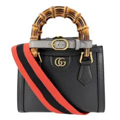 グッチ 2WAY レディース バンブー ダイアナ スモール トートバッグ ショルダーバッグ ハンドバッグ 肩掛け 斜め掛け GUCCI 702732 レザー ブラック 黒 ブラウン 茶 ゴールド金具【中古品】