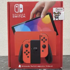25.【店舗併売品】 Nintendo Switch本体 (有機ELモデル)  マリオレッド ※キズあり シリアルNo.XTJ10296032425