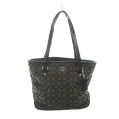コーチ COACH トートバッグ ハンド F58282 キャンバス レザー シグネチャー ロゴ 黒 ブラック ■GY18 /MQ