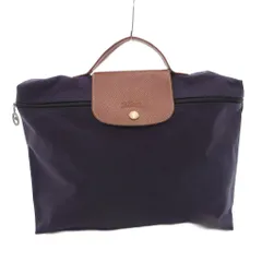 ロンシャン LONGCHAMP ル・プリアージュ ハンドバッグ 手提げ コンパクト ナイロン レザー ロゴ 紫 パープル /FF ■GY11