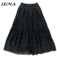 IENA コットンレースティアードスカート ブラック38 イエナ 買取入荷】2023 IENA コットンレースティアードスカート イエナ
