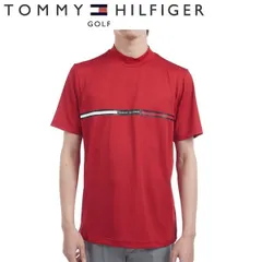 トミーヒルフィガー ゴルフ メンズ HILFIGERトリコグラフィック 半袖モックネックシャツTOMMY HILFIGER  THMA527 2025年春夏モデル レッド(40)