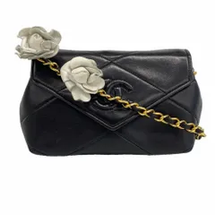 シャネル(Chanel) シャネル ショルダーバッグ カメリア チェーンショルダー ラムスキン ブラック レディース P2669431