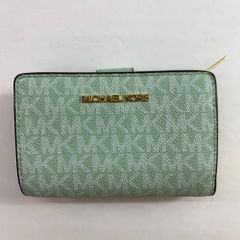 MICHAEL KORS 二つ折り財布 グリーン MKロゴ - メルカリ