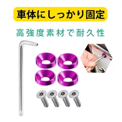 ナンバープレート ボルト ナンバーボルト m6 ボルト ナンバーボルトキャップ ねじ M6固定具セット 皿穴ワッシャー ねじ付き 軽量 機械部品 車両整備用（パープル）