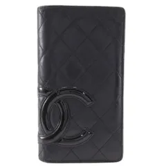【CHANEL】シャネル カンボンライン 二つ折り A26717 カーフ 黒 レディース 長財布