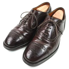美品○ALDEN オールデン 5160 Leather Soul別注 レザーソウル キャップトゥ セミブローグ 内羽根式 コードバン ドレスシューズ レザーシューズ ブラウン 6.5 保存袋付き USA製 メンズ