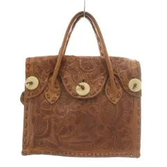 カービングトライブス グレースコンチネンタル CARVING TRIBES ハンドバッグ カービングバッグ レザー 花柄 茶色 ブラウン /XZ ■GY11