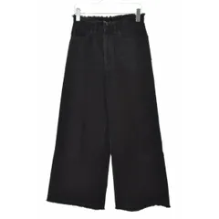 【wheirBOBSON】WH-R032 カットオフワイド ブラックデニムパンツのサムネイル