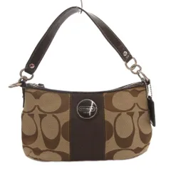 コーチ COACH ハンドバッグ シグネチャー キャンバス 総柄 ロゴ ワンハンド 茶 ブラウン /FF  ■GY18