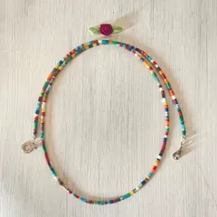 ターコイズオシャレネックレス（パワーストーン練り込み式）☆長め