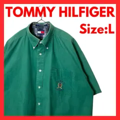 【90‘s】古着　トミーヒルフィガー　ボタンダウン　半袖シャツ　メンズ　L