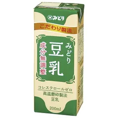 九州乳業 みどり 豆乳 成分無調整 200ml紙パック×24本入| 送料無料 豆乳 乳性飲料 無調整豆乳 紙パック ストック ドリンク 植物性 健康 ケース買い まとめ買い 業者 仕入れ 大量 ジュース 備蓄 ヘルシー 大豆 産地のサムネイル