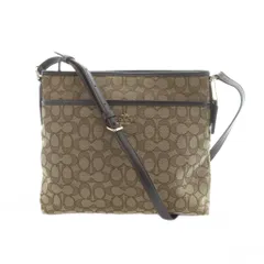 コーチ COACH F58285 ショルダーバッグ 斜めがけ シグネチャー ロゴ キャンバス レザー 茶 ブラウン ■GY18 /MQ
