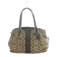 コーチ COACH F28501 トートバッグ ハンド キャンバス レザー シグネチャー ロゴ 茶 ブラウン ■GY18 /MQ