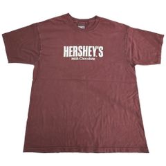 00년대 HERSHEY'S 허시즈 반소매 T셔츠 기업 로고 와인 레드(맨즈 XL) 중고 헌옷 X8157