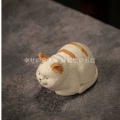 波佐見焼ネコ、型染めネコ、ねずみを抱っこするネコ計3点 - メルカリ