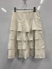 ピC384⚫︎INGEBORG⚫︎インゲボルグ⚫︎スカート⚫︎フレア⚫︎ティアード⚫︎レディース⚫︎size3(9号）⚫︎白のサムネイル