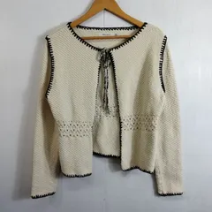 MOUSSY マウジー CROCHET KNIT クロシェジャケット 透かし柄 ニット カーディガン 長袖 ホワイト系 F D186