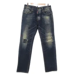 ディースクエアード DSQUARED2 ダメージ加工ワッペンデニム パンツ ジーンズ スリムテーパード 46 インディゴブルー 74 LA277 /AE ■GY18