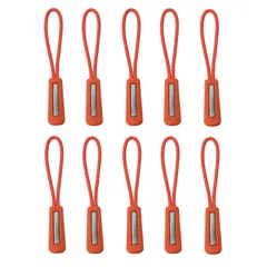 【ラスト1点】各10本セット 5カラー プルコード ジッパータブ (オレンジ) ノンスリップ つかみやすい 取り付け簡単 開閉 楽々 チャック ファスナー 反射材付き ジッパープル