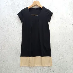 SHIPS シップス ワンピース ノーカラー シンプル フェミニン ブラック Sサイズ ◎_□〇☆