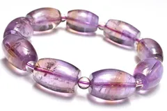 【１点物】希少◇バイカラー アメトリン　19.5-20x13.5-14(丸玉5.5)mm　チューブ天珠 ブレスレット パワーストーン 天然石 _MC7912