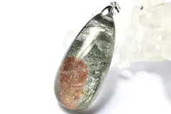 【１点物】シルバー925◇庭園水晶 ガーデンクォーツ　40x18mm　ドロップ ペンダントトップ パワーストーン 天然石 _PD1289