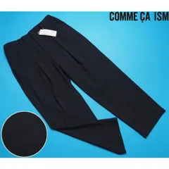 新品展示品 COMME CA ISM コムサイズム ウォッシャブル リサイクル かすりチェック トロ パンツL紺(09)55PC13のサムネイル