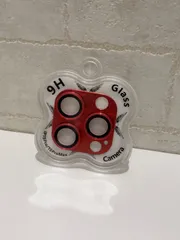 カメラレンズカバー　iPhone15Pro/15ProMax レッドcam-614【B】