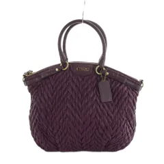コーチ COACH F18634 マディソン キルテッド ハンドバッグ トート レザー 紫 ■GY18 /MQ