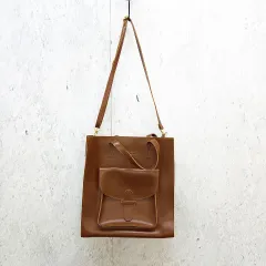 THEBAG PREMIUM NEW YORK ザバッグプレミアムニューヨーク ショルダーバッグ トートバッグ 2Way レザー シンプル ブラウン ◎_〇◇☆