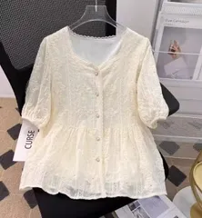 レディース スクエアネック 刺繍ブラウス 半袖 夏 トップス おしゃれ カジュアル