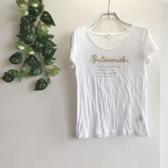 美品✨ ナチュラルビューティーベーシック NATURAL BEAUTY BASIC カットソー Tシャツ ロゴ プリント  英字 半袖 トップス 丸首 クルーネック ストレッチ 薄手 ベーシック ブランド ナチュラル きれいめ