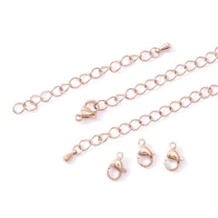 【サージカルステンレス 316 】 アジャスター カニカン 5個ずつセット ピンクゴールド ハンドメイド ネックレス パーツ 材料 アクセサリーパーツ 問屋 専門店