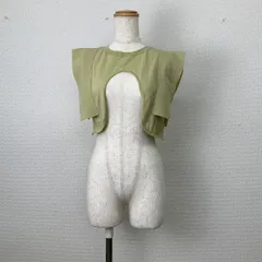Heather ヘザー ショートトップス グリーン F カットアウト ボレロ風 変形　20260326-0009