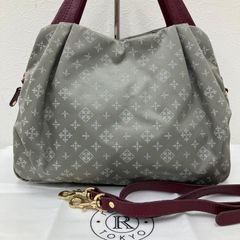 russetラシット2WAYミニボストンバッグ ナイロンレザー グレージュ極美 
