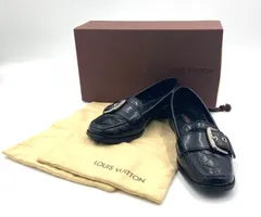 ■希少■LOUIS VUITTON ルイヴィトン　スターブロッサム　レザーローファー　モンクストラップ　本革　ブラック　イタリア製　シルバー金具　刻印あり　サイズ34.5(21〜21.5cm相当) 箱、保存袋付き　レディース　ビジネス