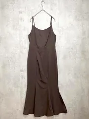 LAUIR ラウアー 定価6710円 バックリボンマーメイドキャミソール ワンピース sizeL/茶 ■■レディース