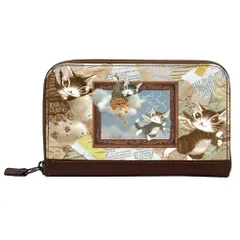 【新品】 BABYラウンド財布A-BABY・花 942991 わちふぃーるど 猫のダヤン ねこ 猫 長財布 レディース キャラクター  猫 ねこ かわいい おしゃれのサムネイル