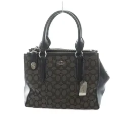 コーチ COACH 33524 トートバッグ ハンド キャンバス レザー シグネチャー ロゴ 黒 ブラック ■GY18 /MQ