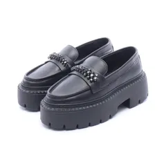 ジミーチュウ JIMMY CHOO ローファー BRYER LOAFER FLAT ラインストーン レザー ローファー レディース Used A