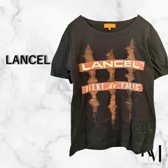 【希少】LANCEL ヴィンテージ Tシャツ M 黒 ランセル パリ ロゴ 古着 レアのサムネイル