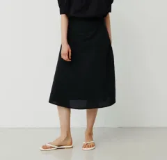 新品 ルセジエム ダブルボタン ロング丈スカート ブラック M