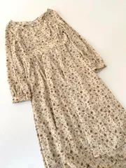 美品 natural couture ナチュラルクチュール カシュクール風 花柄フレア ワンピース sizeF/ベージュ ■◇レディース