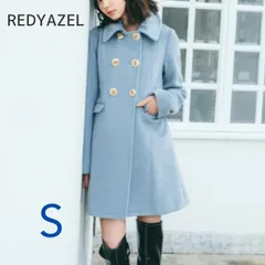 REDYAZEL 2WAYミドル丈コート Sサイズ ブルー レディアゼル ウール 水色 スタンドカラー フェミニン 未使用 かわいい お出かけのサムネイル