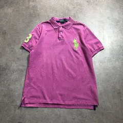 GQ5173◇Polo by Ralph Lauren : SLIM FIT ビッグポニー 鹿の子ポロシャツ◇XL◇ピンク系 ポロラルフローレン